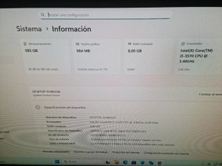 Pc Intel i5 8GB RAM SSD Windows 11 Reacondicionado