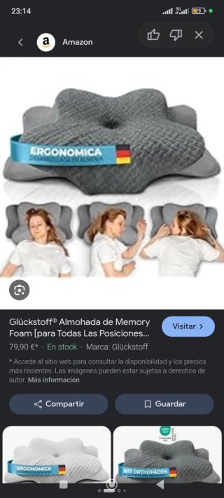 Almohada Memory Foam Glückstoff Estrella
