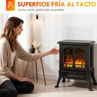 Chimenea eléctrica negra