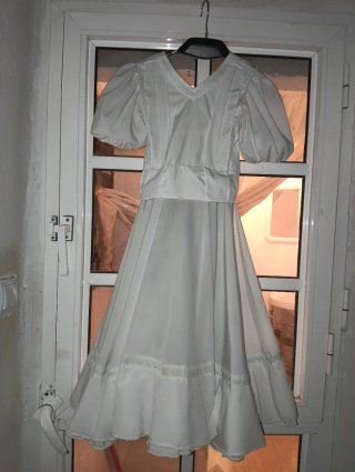 Traje Flamenca Infantil Verde y Blanco