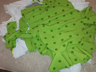 Traje Flamenca Infantil Verde y Blanco