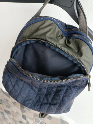 Bolso Mochila Azul y Verde Militar