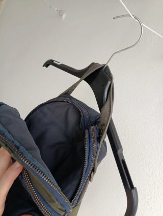 Bolso Mochila Azul y Verde Militar