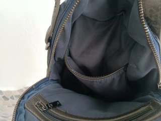 Bolso Mochila Azul y Verde Militar