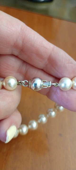 Bracciale Perle Sintetiche Chiusura Argento 925