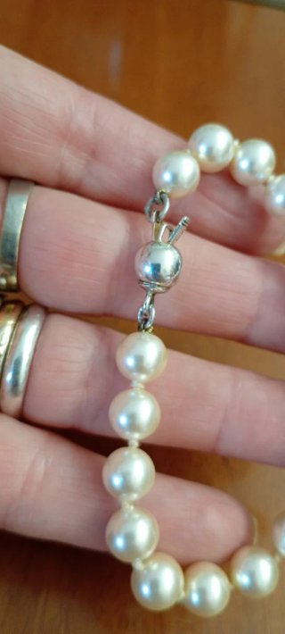 Bracciale Perle Sintetiche Chiusura Argento 925