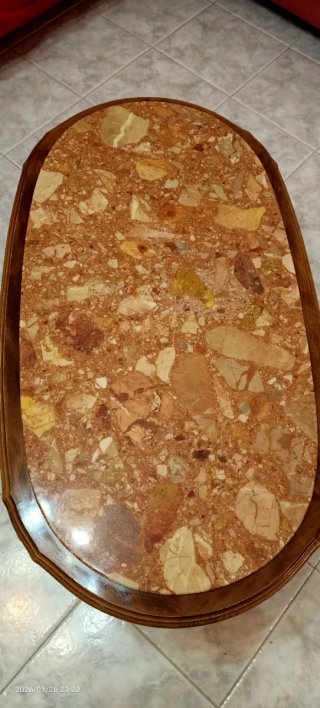 Tavolino salotto marmo e legno