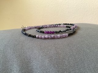 Collar Piedra Natural Calcedonia y Cristal