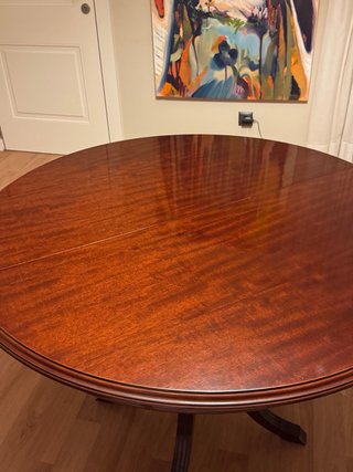Mesa redonda extensible de madera