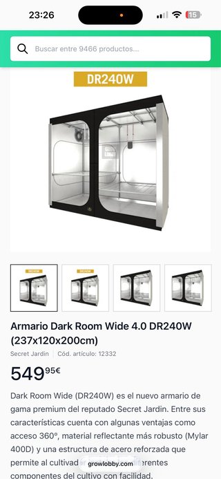 Armario Cultivo Dark Room Wide 4.0