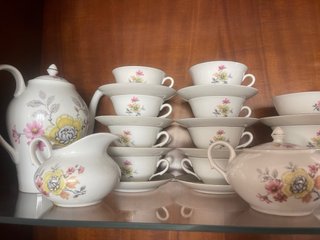 Juego de Té Vintage Porcelana Flores