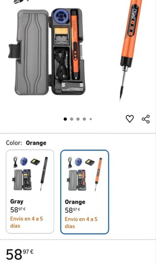 Mini Soldador USB Portátil Naranja