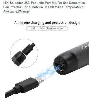 Mini Soldador USB Portátil Naranja