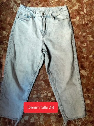 Pantalones vaqueros grises y negros talla 38