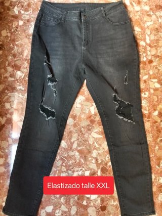 Pantalones vaqueros grises y negros talla 38