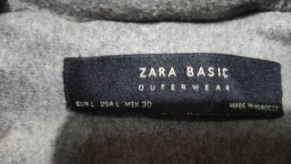 Abrigo Zara Mujer Gris con Capucha