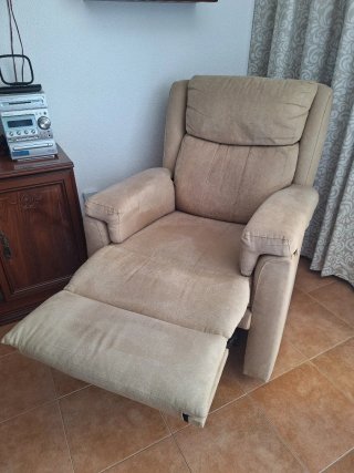 Butaca relax beige tela