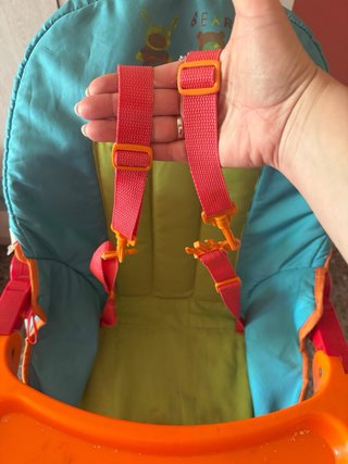 Trona de bebé azul y naranja