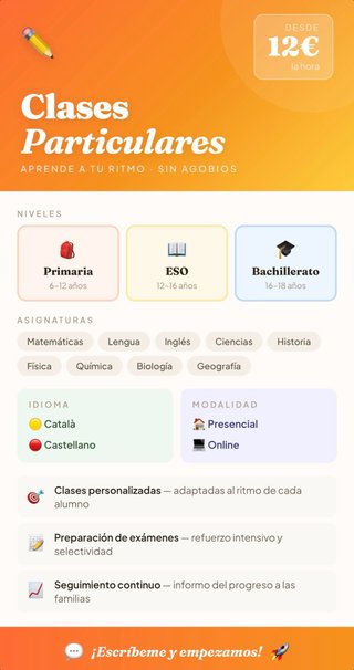 Profesor particular a diferentes edades