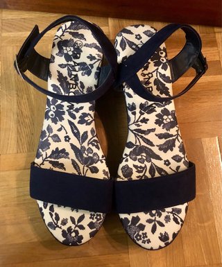 Sandalias Plataforma Rainbow Azul y Blanco