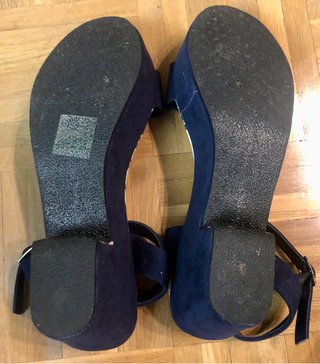 Sandalias Plataforma Rainbow Azul y Blanco