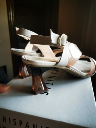 Zapatos Hispanitas Beige/Blanco Talla 39