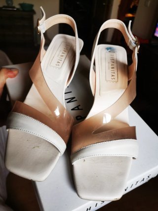 Zapatos Hispanitas Beige/Blanco Talla 39