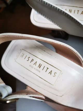 Zapatos Hispanitas Beige/Blanco Talla 39