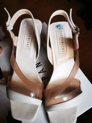 Zapatos Hispanitas Beige/Blanco Talla 39