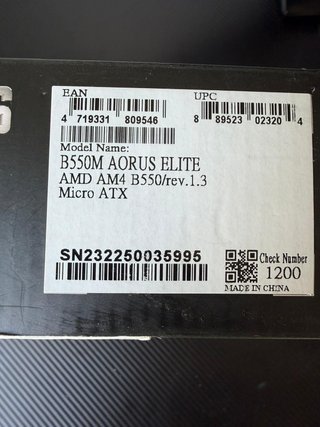 B550M AORUS ELITE rev 1.3 AM4 mATX PCIe 4.0