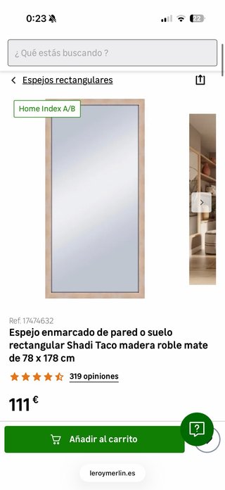 Espejo Rectangular Madera Leroy Merlin