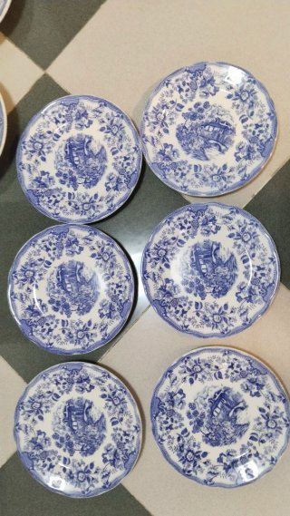 Colección Vajillas Antiguas Porcelana Azul y Blanc