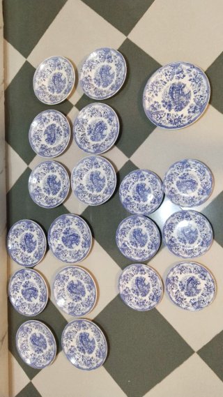 Colección Vajillas Antiguas Porcelana Azul y Blanc