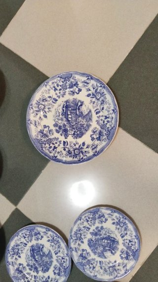 Colección Vajillas Antiguas Porcelana Azul y Blanc