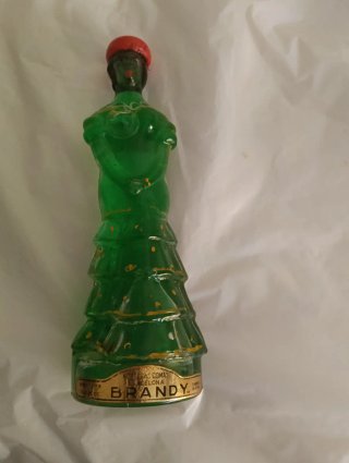 Botella Flamenca Cristal Pintado Antigua