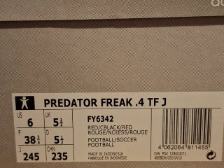 Botas Fútbol Adidas Predator T.38 2/3 Rojo/Naranja
