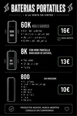 Batería Portátil 60K/8K/800 mAh