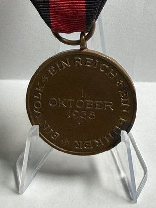 Medalla Anexión Sudetes octubre de 1938