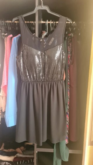 Vestido fiesta lentejuelas negro