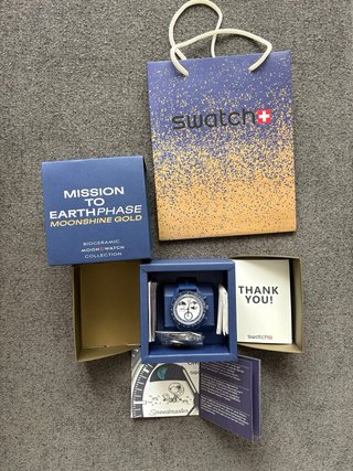 Swatch x Omega Mission Earthphase Moonshipe Gold