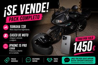 Pack Yamaha TZR, iPhone 15 Pro y Casco