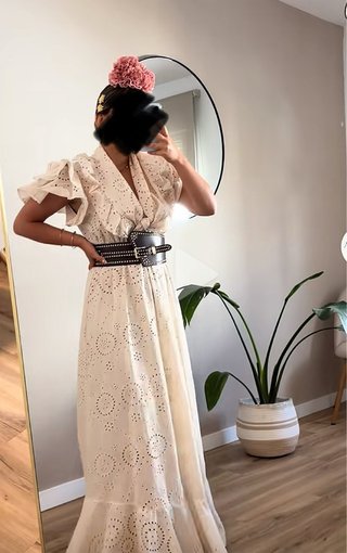 Vestido bata Rociera Flamenca Perforada