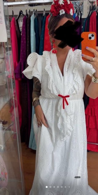 Vestido bata Rociera Flamenca Perforada