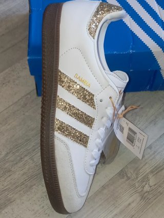 Zapatillas Adidas Samba Blancas y Doradas Talla 37