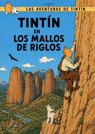 Lámina de Tintín ambientadas en Huesca