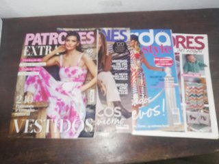 4 revistas moda con patrones sin usar