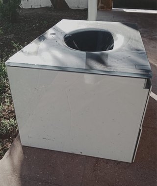 Lavabo colgante cristal azul
