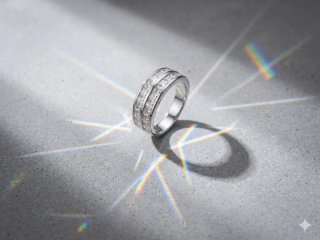 Anillo doble carril con circonitas