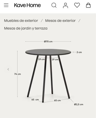 Mesa y 2 Sillas Kave Home Exterior