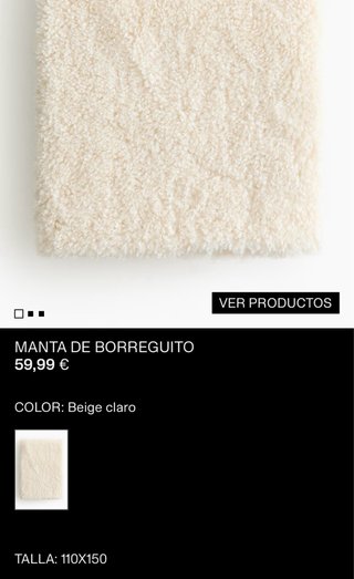 Manta H&M Home Beige Fleece Sin Estrenar